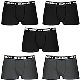 ALL BLACKS M Lot de 5 Boxers Couleur 100% Coton Caleon Boxeur, Noir/Gris, M Homme