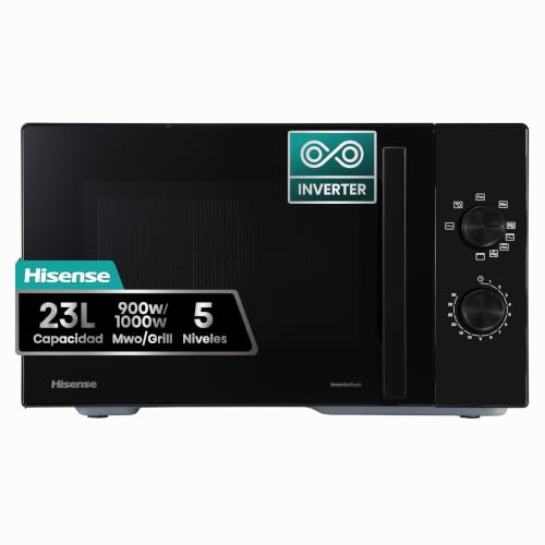 Hisense Microondas Inverter de 23L, 900W, Grill combinado de 1000W