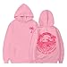 Pink Pink Hoodie,Meet Me at The Ocean Hoodie Girls Cute Preepy Graphic Sweatshirts Kids Clothes Y2K Tops with Pockets