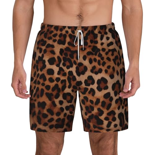 Short de bain pour homme avec cordon ajustable léopard