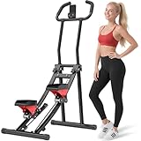 Winfita Stair Stepper for Home Gym Exercise, Stair Climber for Full Body Workout with Adjustable Handlebar & Pedals, Compact Foldable Vertical Cardio Exercise Climber with LCD Display (Black)