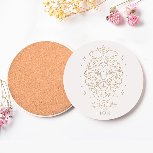 Sous-verre céramique Lion constellation bohème arts de la table