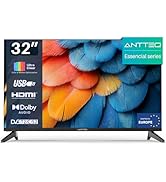 Antteq E32-AH1Q1L TV 32 Pouces Télévision 80cm LED HD Ready, sans Lunette, avec Triple Tuner (DVB...