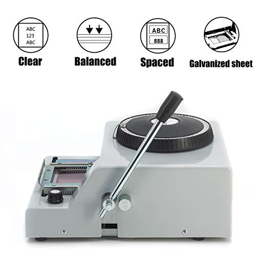 Embossing Machine 72 Character PVC Card Embosser Machine Credit Card Magnetic Embossing Laser Engraved Dial Stamping Machine Printer for Gift Card, PVC Card, Bank Card, Letter of Credit, VIP Card - Thumbnail 4