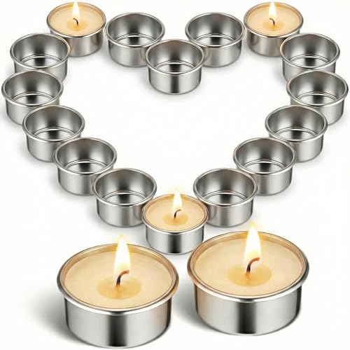 ULTECHNOVO 20 pezzi argento eleganti portacandele con bordo, portacandele fai da te per cera di soia, eleganti portacandele per decorazioni per la casa e occasioni festive