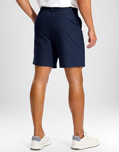Pudolla Men's Golf Dress Shorts 7"/9" Stretch Casual Work Hybrid Shorts for Men with 3 Pockets Quick Dry Breathable(Navy Blue 38W x 7L) — view 4