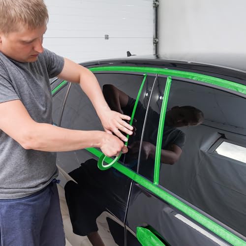 Image of Nezyo 6 Pcs Vinyl Pinstripe Tape Auto,Green,1 /16, 1 /8,1 /5,1 /4,1 /2, 3 /4 Inch | Thin Masking Tape for Auto Detailing, High Temp Low Tack Pinstripe Tape, Painters Tape, Paint Protection, Easy Clean Removal