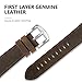 SWEES Leather Band Compatible for Apple Watch 42mm 44mm 45mm, Genuine Leather Replacement Wristband Strap Compatible iWatch Series 7 6 5 4 3 2 1 SE Sports & Edition Men And Women, Retro Brown
