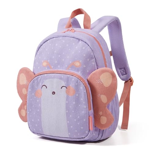 mommore Corduroy Toddler Backpack Kindergarten Bookbag for Boys Girls 2-4