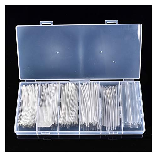 Tubo Organizador Cables Plástico Flexible, 150 Unids Tubería Encogimiento Calor 100 Mm Transparente Envoltura Eléctrica Alambre Kit Tubo Encogido con Caja(150Pcs Transparent)