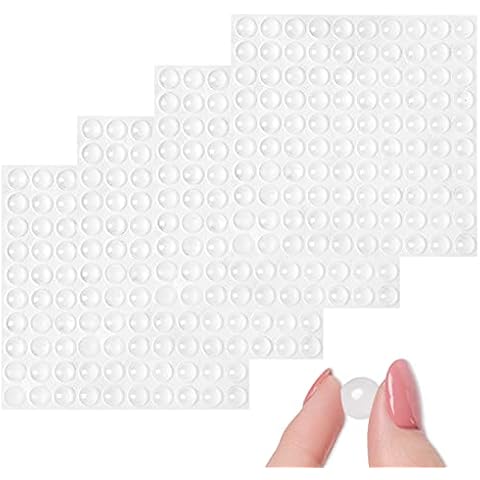 Silicone Door Bumpers, 400 PCS Mini Buffer Furniture Pads, Reusable New Material, Clear Adhesive Door Bumpers Protector Pad Cabinet Door Stops Noise Dampening Buffer for Furniture Door Drawers Cover
