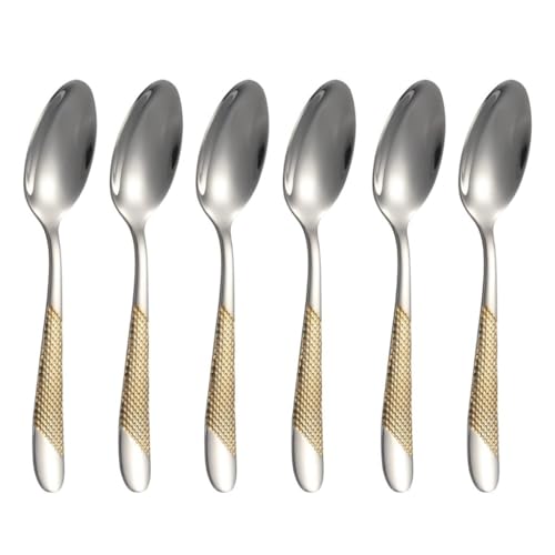 Image of Stainless Steel Dinner Spoons Set, Durable & Cost-Effective & Dishwasher Safe, Food-Grade Stainless Steel Spoons, Cutlery for Home, Kitchen or Restaurant (6 Pc Big Spoon, Silver)