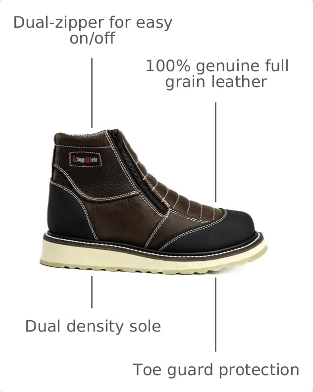 Image of King Welt Ultra Flex 6 inch 337 Zipper Double Density Lightweight Men Work Boots