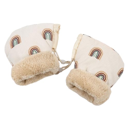 Genérico Anti-Freeze Pram Gloves Rainbow Pattern - Stroller Hand Muff | Plush Lined Thick Hand Muff | Anti Freeze Warm Thick Windproof Plush For Cold Weather Outdoor Pushchair Pram Bike Handlebar