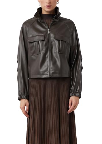 Veste en cuir synthétique Comma blouson court motard pour garde-robe moderne