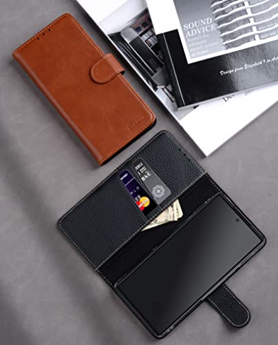 Coque Google Pixel 7 STILGUT en cuir véritable cognac avec support pour protéger votre smartphone - 6