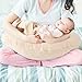 Pro Goleem Muslin Nursing Pillow Cover, 100% Cotton Soft Breathable Feeding Pillow Slipcover for Breastfeeding Moms, Fits Standard Infant Nursing Pillow, for Boys and Girls, 2 Pack (Brown＆Beige)