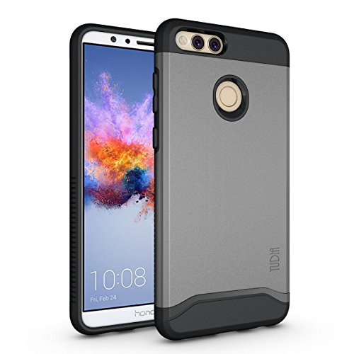 Honor 7X / Mate SE Case, TUDIA Slim-Fit Heavy Duty [Merge] Extreme Protection/Rugged but Slim Dual Layer Case for Huawei Honor 7X / Mate SE (Metallic Slate)