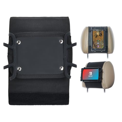 Luxvara Soporte Tablet Reposacabezas Coche,Universal Silicona Soporte Tablet Reposacabeza para Automóvil,Soporte Tablets Coche con Nylón Elásticas Correas,para Todos Los Kindle Fire, iPad de 7 a 10.5