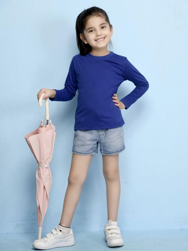 Image of Nusyl Girl's Solid Regular Fit T-Shirt