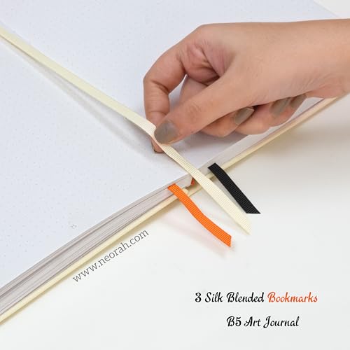 Image of NEORAH - B5 - ART JOURNAL | 200Gsm Dotgrid Notebook |160 Pages(25.0 x 17.5 cm) | Lay Flat |Hard Cover Bullet - Journal | 3 Bookmarks |Elastic Closure | Inner BackPocket | Ideal- Bujo,Art (AFTER GLOW)
