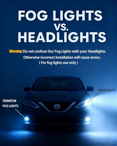 Termitor Latest H4/9003/HB2 Bulbs Hi/Low Beam, 50,000LM Brightness, 6500K Cool White, 1:1 Halogen Size Automotive Replacement H4 9003 HID Fog Lights, Plug-N-Play, IP68 Waterproof, Pack of 2