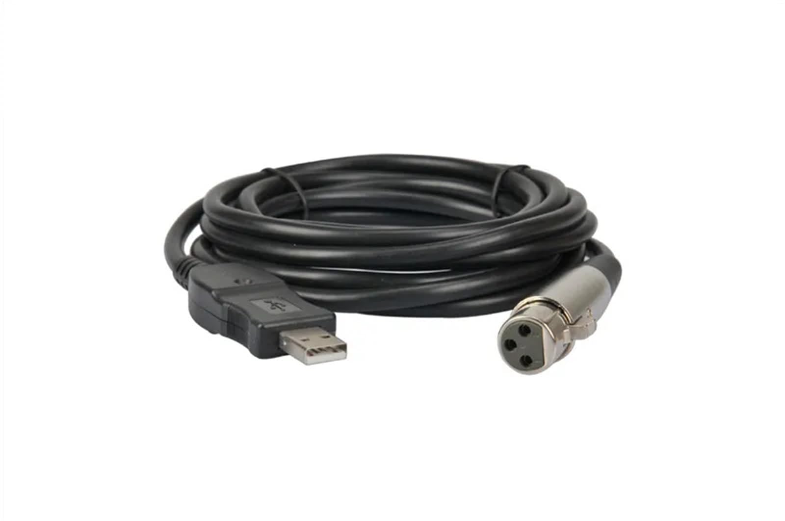 Cavo adattatore for microfono professionale da 3 m USB maschio a XLR femmina, cavo di collegamento for microfono, cavo di prolunga audio for microfono, nero, 50 pezzi