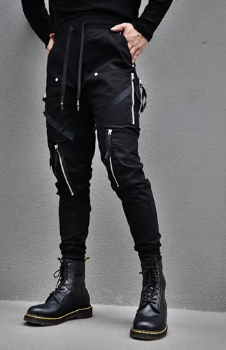 MOKEWEN Men's Street Wear Techwear Cyberpunk Ankle Casual Jogger Cargo Harem Pants with Pocket2