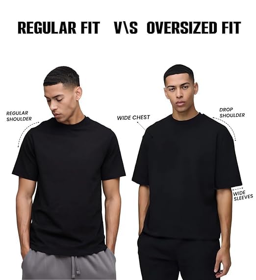 Image of Men's Printed Round Neck Oversized Longline Drop Shoulder T-Shirt | Loose Fit Drop Shoulder | Soft Breathable Summer T-Shirt Trendy Everyday Wear | Back Printed T-Shirt