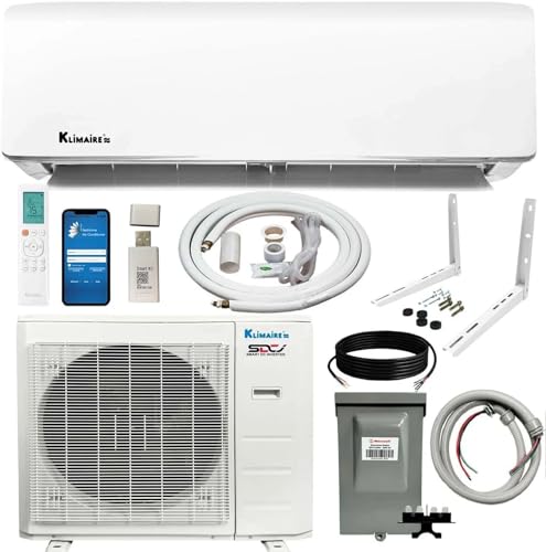 Klimaire 30,000 BTU 18.6 SEER2 Ductless Mini-Split Inverter Air Conditioner Heat Pump System with...