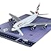 A380 Model Plane, Upgrade A380 with Openable Doors and Detailed Cabin 1/160 Scale 18.1 Inches 380 Plane Kit with LED Lights, Display Stand and Rubber Airport Mat, Ideal Gift for Aviation Fans