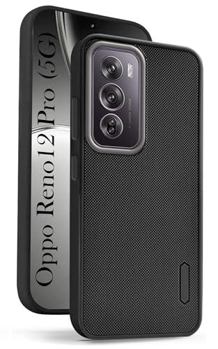 Image of Jkobi Silicone Back Cover Case for Oppo Reno12 Pro 5G | Oppo Reno 12 Pro 5G (Textured Grip Design | Camera Protection | Slim and Light Weight | Soft Touch and Feel | Black)