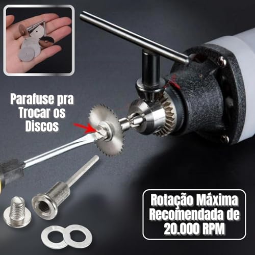 Mini Disco Serra Circular Haste Ponta de Corte 6Pç Rotativa Micro Retifica Acessórios Furadeira Para