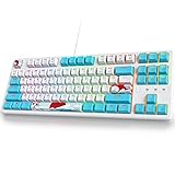 Ussixchare 75 Percent Mechanical Keyboard, 87 Keys RGB Backlit Gaming Keyboard, TKL Compact Wired Ke