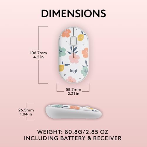 Logitech M340 Compact Ambidextrous Silent Wireless Mouse - Floral Bouquet - image 7