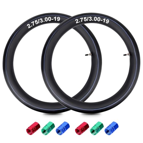 Image of 2.75 /3.00-19 Dirt Bike Inner Tube 70 /100-19 Heavy Duty Inner Tubes for CRF100F 150F 450R KX Surron Light Bee X Segway X160 /X260 UltraBee Talaria Off Road Motorcycle with TR4 Valve Stem, 2 Pack