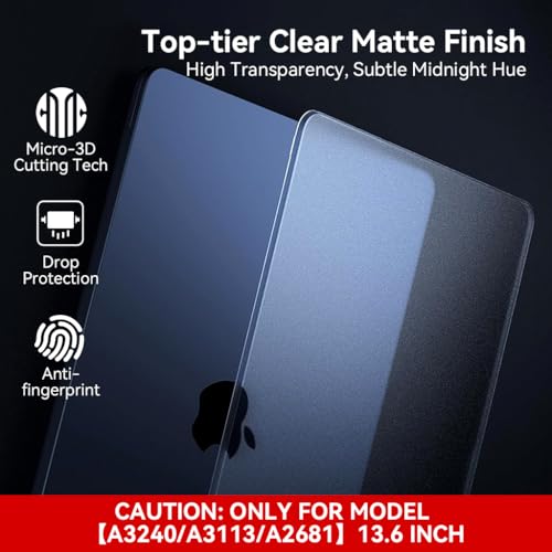 Image of ZORBES Compatible with MacBook Air 13, 13.6-inch Display, Matte Clear Blue PC Laptop Case, Protective Anti-Scratch Snap-on Laptop Shell Cover, Universal fit for A2681 /A3113 /A3240