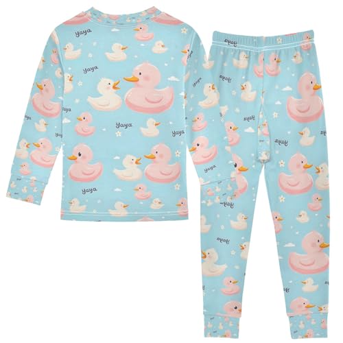 senya White Duck Family Pajamas Set Long Sleeve Soft Cotton Sleepwear 2 Piece2