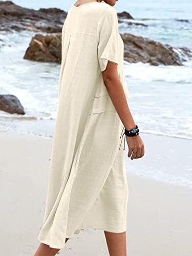 Zanzea Womens Cotton Line Kaftan Dresses Short Sleeve Maxi Dress Round Neck y2k 3 Zanzea Womens Cotton Line Kaftan Dresses Short Sleeve Maxi Dress Round Neck y2k