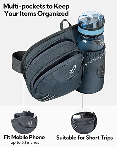WATERFLY-Fanny-Pack-with-Water-Bottle-Holder-for-Men-Women-Waist-Pack-with-Multi-Pockets-Large-Capacity-Casual-Bum-Bag-for-Traveling-Casual-Cycling-Running-Hiking-Dog-Walking
