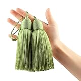 Fenghuangwu 2pcs Tassel Charms Polyester Key Tassels with Loop,DIY Handmade Craft Accessories of Home and...