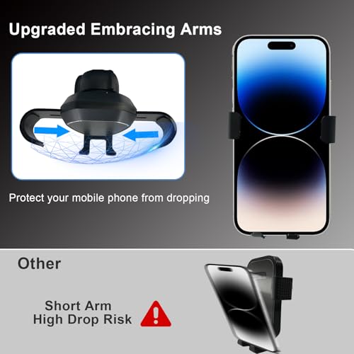 MICMXMO Car Phone Holder for Audi A3 8V S3 2014-2019, Mobile Phone Automobile Cradles for Car Air Vents, Rotatable Accessories Hands Free Smartphone Phone Mount for iPhone 17 16 15 14 13 12 11, Black - Image 7