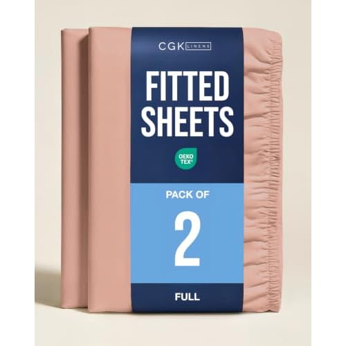 Full Fitted Sheet - Pack of 2 Single Fitted Bottom Sheet Only - Mauve