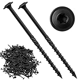 Threlaco 200 Pcs Lag Screws #14 x 4 Inch Structural Wood Screws Exterior Coated Star Drive Heavy Duty Construction (Black)