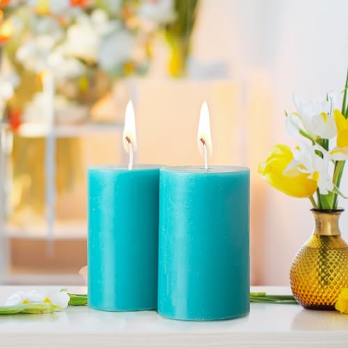 Image of IRIS Home fragrances Pack of 2, Cool Blue Fragrance Pillar Candles- 120G Each- 2 inchX 3 inch (Cool Blue)