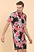 ENCIGER Mens Printed Casual Hawaiian Shirt and Shorts Set Button Down Co-ord Set (MSS1_Navy Pink_M)
