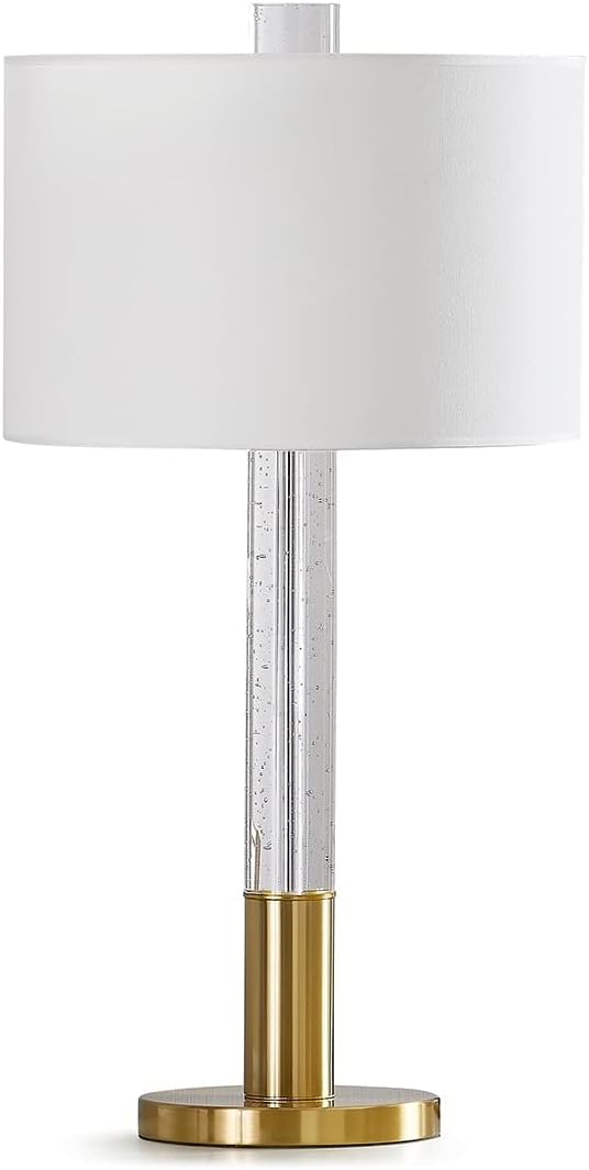 HOMEGLAM Fusion 30" H Bubble Crystal Table Lamp, Modern Table Lamp - Brushed Nickel