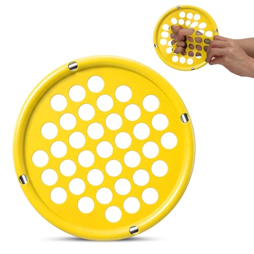 Finger Exerciser Hand Exercise Webs for Physical Therapy Hand Grip Strengthener Grip Strength Trainer Portable Size Latex Free 7 Diameter (Yellow-Light)