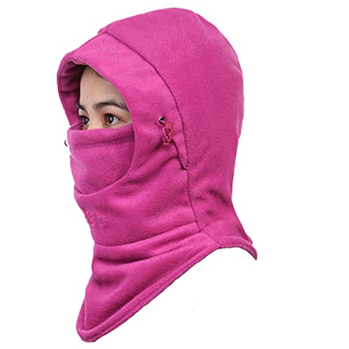 Azarxis Vellón Pasamontañas de Esquí Facial de Cuello Calentador Ropa de Invierno (Espesar - Rosa Roja)