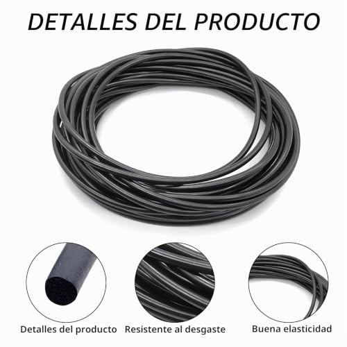Miniatura 3 de Cordón De Sellado Redondo Epdm De 10 Metros, Diametro 4 Mm, Color Negro, Junta De Espuma Para Aislamiento Y Relleno De Juntas, Ideal Para Puertas, Ventanas, Paredes Y Techos, Con Herramienta De Corte